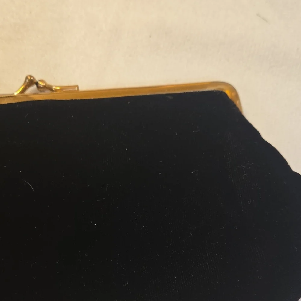 ​INGBER Black Velvet Evening Clutch | Mid-Century Kiss-Lock | USA Made